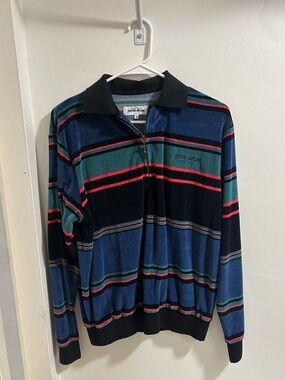 FA Striped Zip Pullover